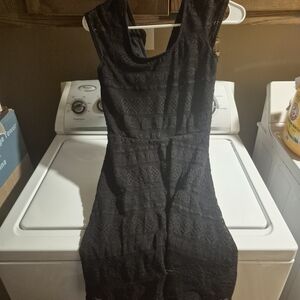 Forever 21 Black Textured Mini Dress